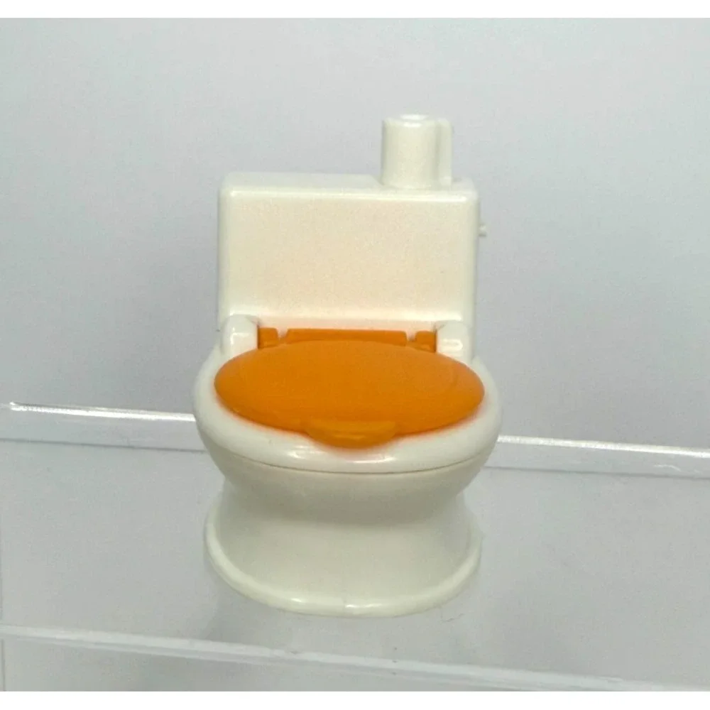 Fisher-Price My First Dollhouse 2005 Bathroom Toilet with Orange Lid